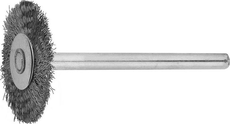 Щетка радиальная ЗУБР нержавеющая сталь, на шпильке, d 20x 3,2мм, L 42мм 35931