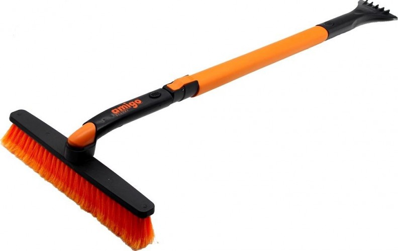 Щетка-сметка для снега со скребком Amigo телескопическая 74104