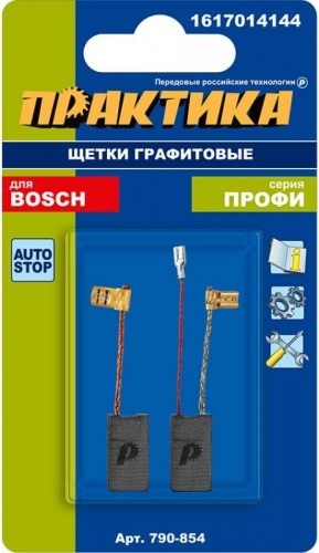 Щетка угольная ПРАКТИКА 790-854 графитовая для bosch (аналог 1617014144) - изображение 2