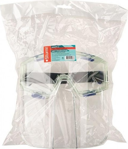 Щиток защитный Sturm 8050-05-04 очки прозрачные, с непрям. вентиляцией, 2мм полика - изображение 5