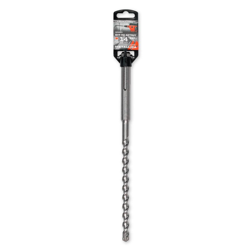 Бур по бетону SDS-max METALLICA Ultra 14х340/200 мм, Х-напайка, 2 спирали