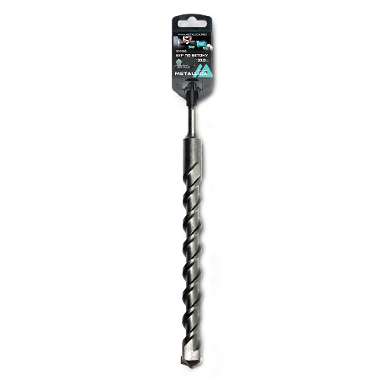 Бур по бетону SDS-plus METALLICA Optima 25х310/250 мм, напайка с центром, 2 спирали