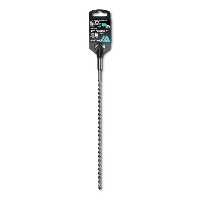 Бур по бетону SDS-plus METALLICA Optima   6х310/250 мм, напайка с центром, 2 спирали