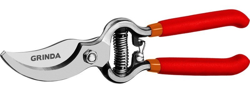 Секатор GRINDA G-5 G-5 цельнокованый, плоскостной, 210мм 423105