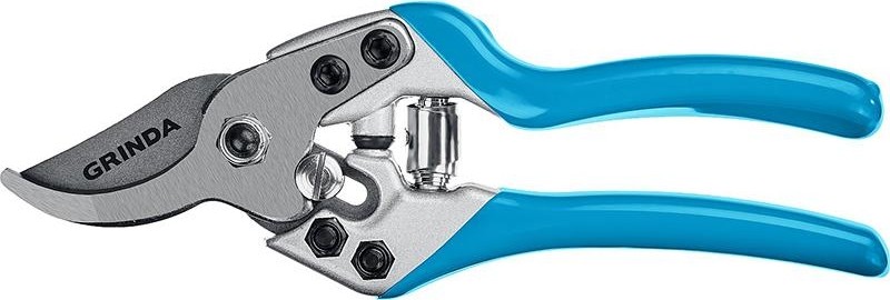 Секатор GRINDA P-27 с эргономичными алюминиевыми рукоятками, плоскостной, 190 мм  423427 423427