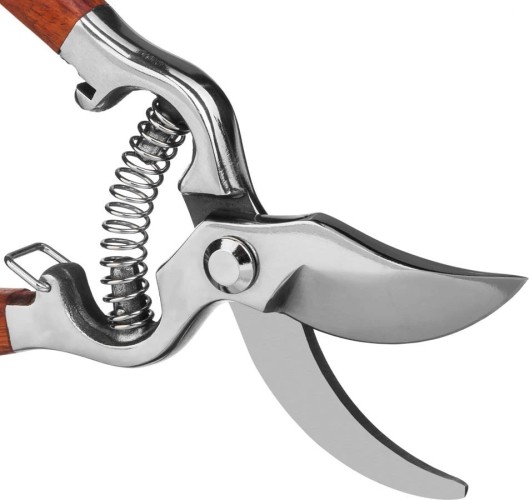 Секатор GRINDA PRO Line P-15 цельнокованый, деревянные рукоятки 210 мм 423415 - изображение 2