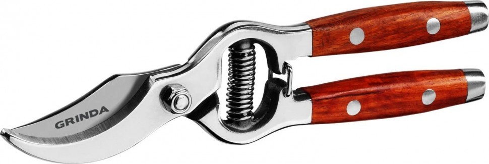 Секатор GRINDA PRO Line P-15 цельнокованый, деревянные рукоятки 210 мм 423415