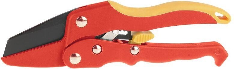 Секатор GRINDA с 2 - комп. нейлоновыми ручками храповый механизм, диаметр реза - 15 мм, 205 мм 8-423317_z01