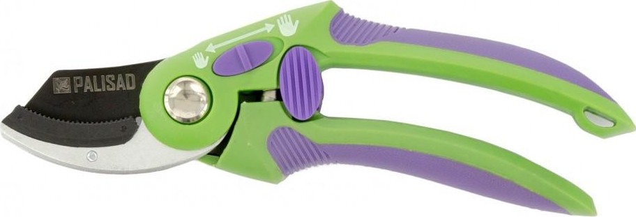 Секатор PALISAD с наковальней , регулировка захвата,  двухкомпонентные рукоятки, 60486 60486
