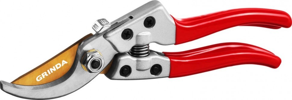 Секатор плоскостной GRINDA G-13 с алюминиевыми рукоятками, 205 мм 423113