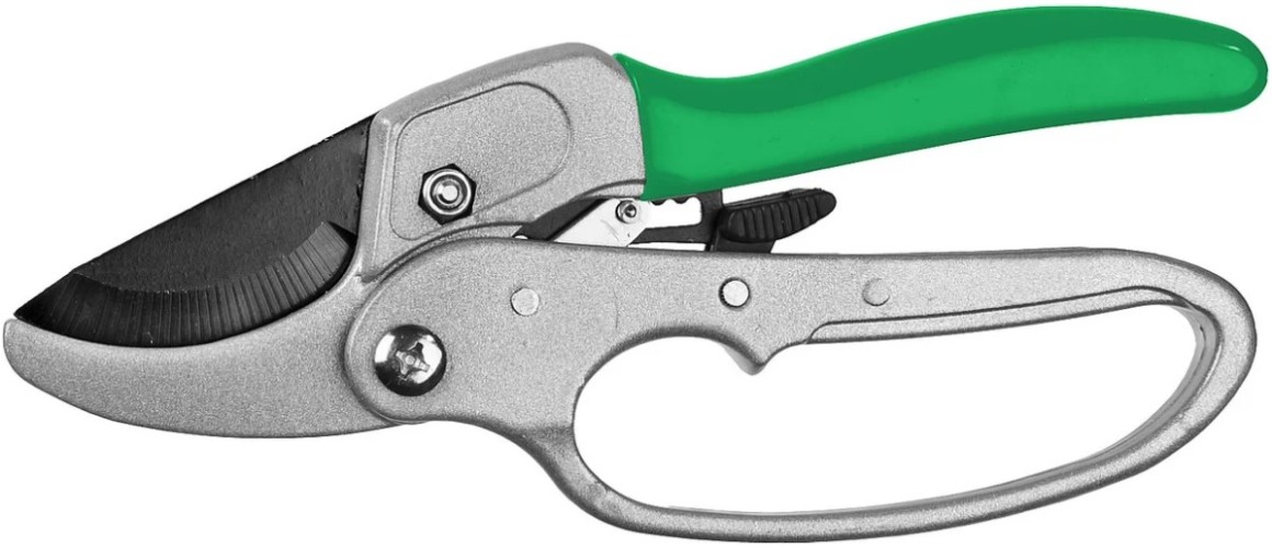 Секатор РОСТОК PC-33 с алюминиевыми рукоятками, с эфесом, контактный, 2 423008_z01