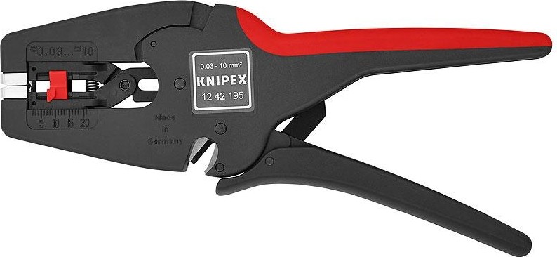 Съемник изоляции диэлектрический KNIPEX 1242195SB multistrip, 195 мм, рукоятки с зоной мягкого пласт KN-1242195SB
