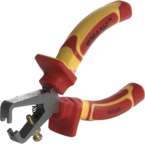 Съемник изоляции диэлектрический Кобальт 647-239 клещи для снятия 160 мм, cr-v - изображение 2