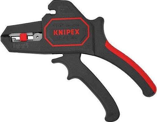 Съемник изоляции диэлектрический KNIPEX 1262180SB 195 мм, рукоятки с зоной мягкого пластика KN-1262180SB
