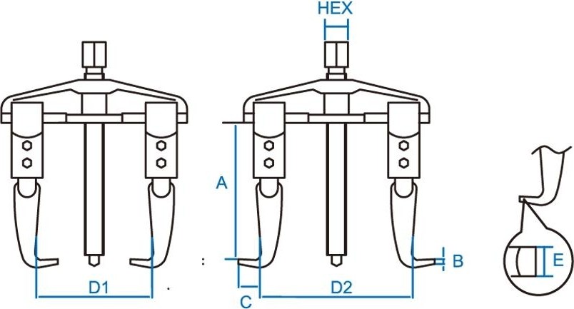 Съемник подшипников KING TONY 7962B-35 2-х захватный 90 мм - изображение 2