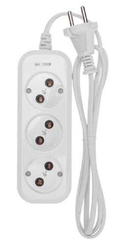 Сетевой фильтр Proconnect 13-4205 3 гнезда, 1,5м, 2х0,75мм², б/з, белый