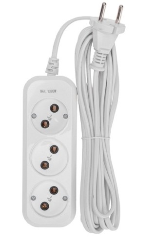 Сетевой фильтр Proconnect 13-4207 3 гнезда, 5м, 2х0,75мм², б/з, белый