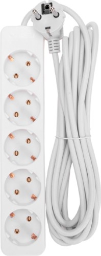 Сетевой фильтр Proconnect 13-4213 5 гнезд, 5м, 3х0,75мм², с/з, белый - изображение 2