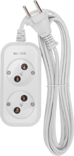 Сетевой фильтр Proconnect 13-4201 2 гнезда, 3м, 2х0,75мм², б/з, белый