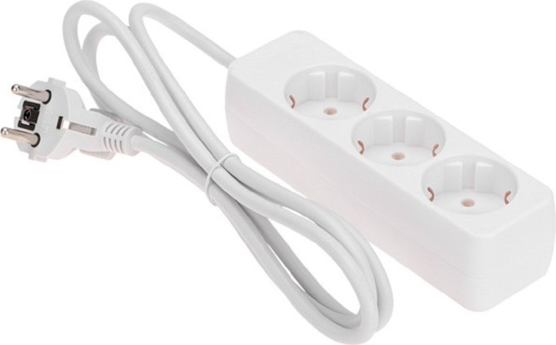 Сетевой фильтр Proconnect 13-4208 3 гнезда, 1,5м, 3х0,75мм², с/з, белый