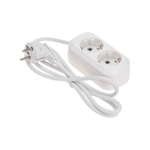 Сетевой фильтр Proconnect 13-4202 2 гнезда, 1,5м, 3х0,75мм², с/з, белый