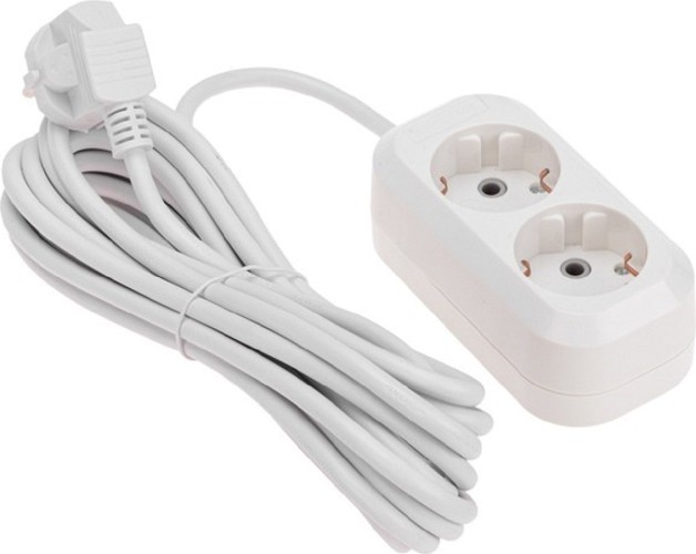 Сетевой фильтр Proconnect 13-4204 2 гнезда, 5м, 3х0,75мм², с/з, белый