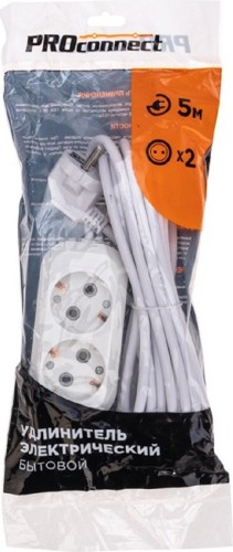 Сетевой фильтр Proconnect 13-4204 2 гнезда, 5м, 3х0,75мм², с/з, белый - изображение 3