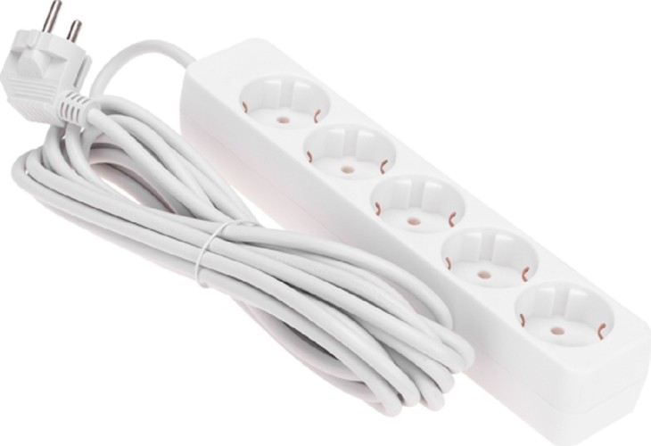 Сетевой фильтр Proconnect 13-4213 5 гнезд, 5м, 3х0,75мм², с/з, белый