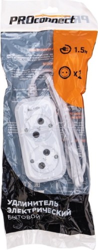 Сетевой фильтр Proconnect 13-4200 2 гнезда, 1,5м, 2х0,75мм², б/з, белый - изображение 4