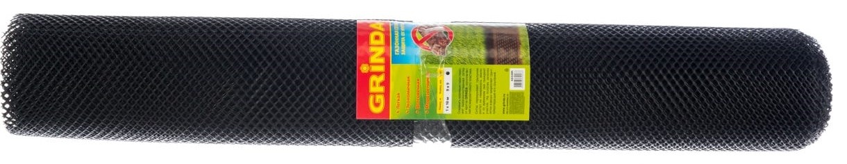 Сетка газонная GRINDA 9х9 мм против кротов, цвет черный, 1х10 м 422285