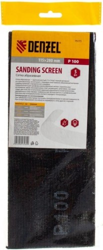 Сетка шлифовальная Denzel 75 171 p 100, 115х280 мм, 5 шт. 75171