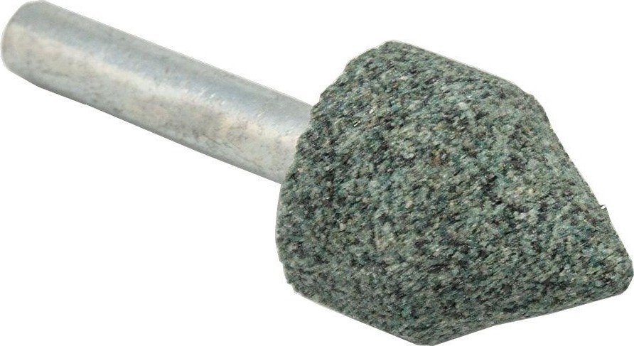 Шарошка алмазная ПРАКТИКА карбид кремния, цилиндрическая заостренная 18х22 мм, хвост 6 мм 641-336