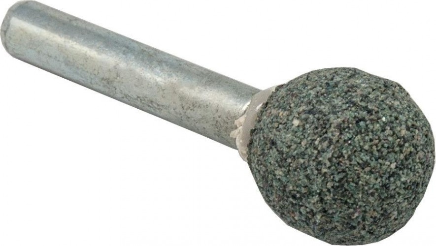 Шарошка алмазная ПРАКТИКА карбид кремния, шарообразная 16 мм, хвост 6мм 641-282