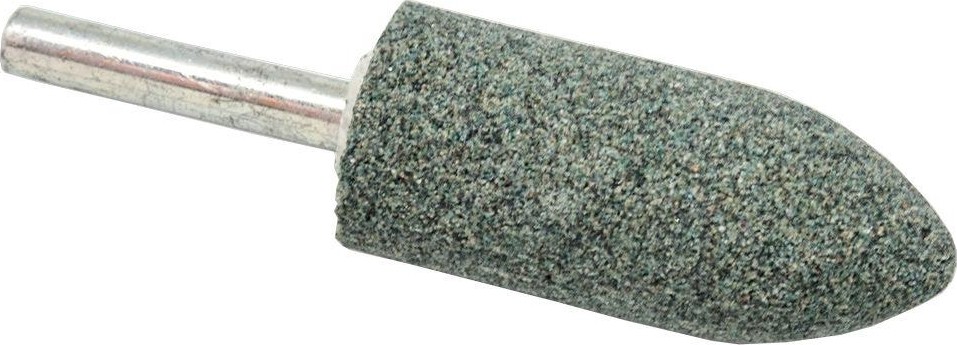 Шарошка алмазная ПРАКТИКА карбид кремния, цилиндрическая заостренная 22х50 мм, хвост 6 мм 641-343