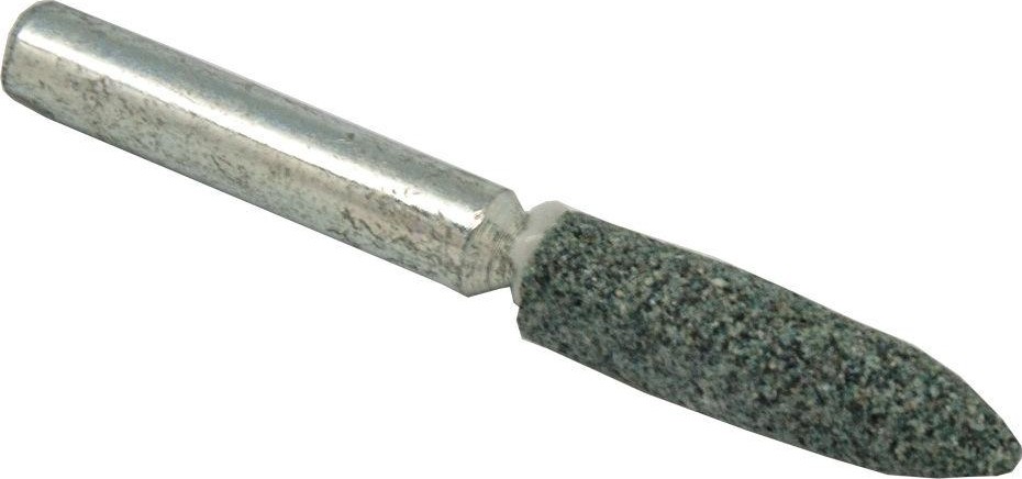 Шарошка алмазная ПРАКТИКА карбид кремния, цилиндрическая заостренная 6х27 мм, хвост 6 мм 641-329