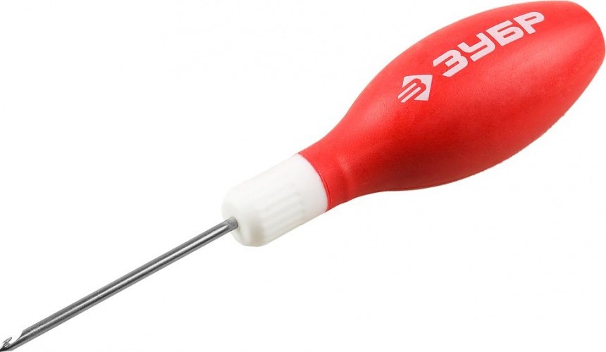 Шило сапожное ЗУБР МАСТЕР обрезиненная рукоятка, длина 60 мм, d 3 мм 09570-3