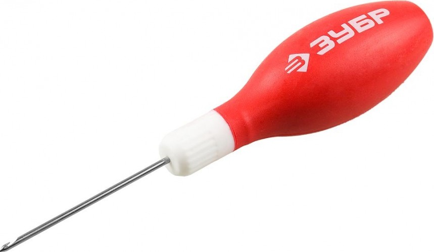 Шило сапожное ЗУБР МАСТЕР обрезиненная рукоятка, длина 60 мм, d 2 мм 09570-2