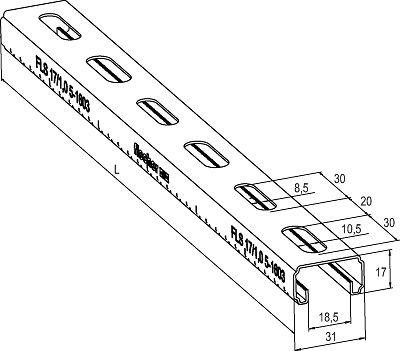 Шина FISCHER 17 х 31 х 3000 монтажная FLS 17/1,0 538754 538754 - изображение 2