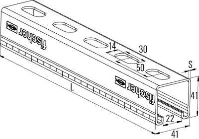 Шина FISCHER 41 х 41 х 3000 монтажная FUS 41/2,5 077347 77347 - изображение 2
