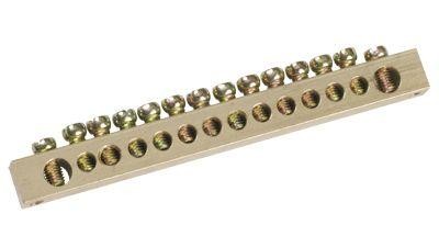 Шина IEK PEN "земля-ноль" 6х9мм 14/2 (14групп/крепеж по краям)  YNN11-14-100