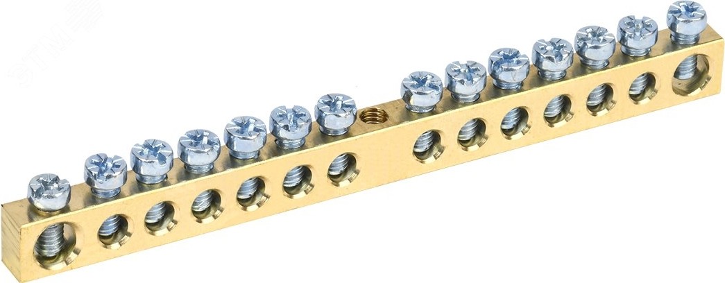 Шина IEK PEN "земля-ноль" 6х9мм 14/1 (14групп/крепеж по центру) YNN10-14-100