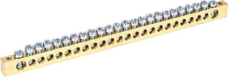 Шина IEK PEN "земля-ноль" 8х12мм 24/2 (24группы/крепеж по краям YNN21-24-100