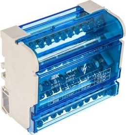 Шина IEK ШНК 4х11 3L+PEN на DIN-рейку в корпусе (кросс-модуль)  YND10-4-11-125