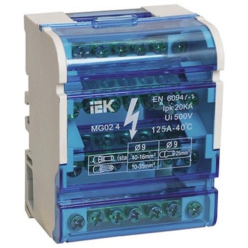 Шина IEK ШНК 4х7 3L+PEN на DIN-рейку в корпусе (кросс-модуль)  YND10-4-07-100