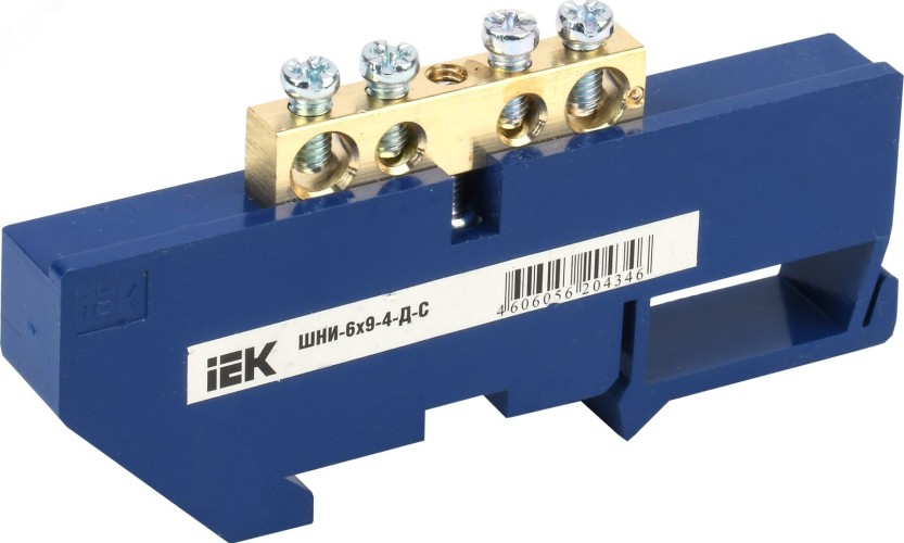 Шина нулевая IEK ШНИ-6х9-4-Д-С на DIN-изол.  YNN10-69-4D-K07