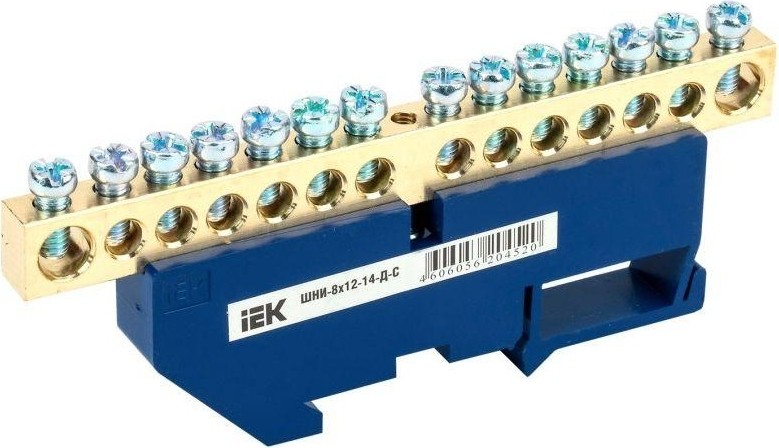 Шина нулевая IEK ШНИ-8х12-14-Д-С на DIN-изол. YNN10-812-14D-K07