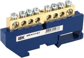 Шина нулевая IEK ШНИ-8х12-8-Д-С на DIN-изол.  YNN10-812-8D-K07