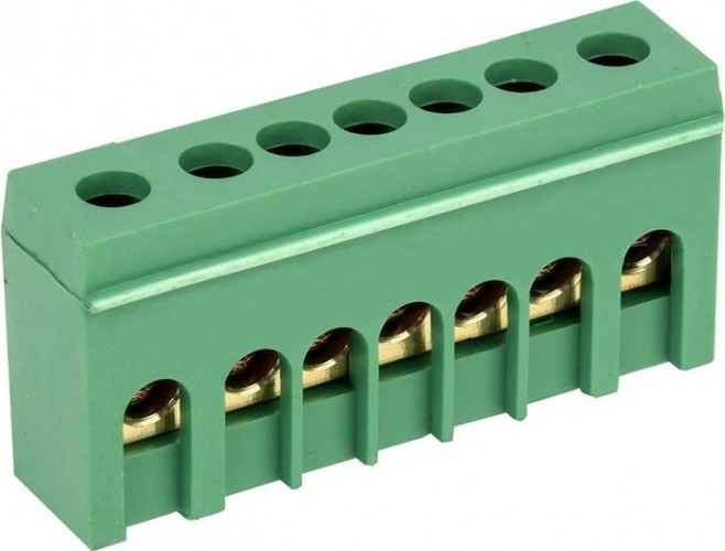 Шина REXANT 11-2321 PE «земля» на din-рейку 6x9 мм 7 групп