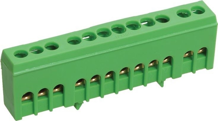 Шина  REXANT 11-2322 PE «земля» на DIN -рейку 6x9 мм 12 групп