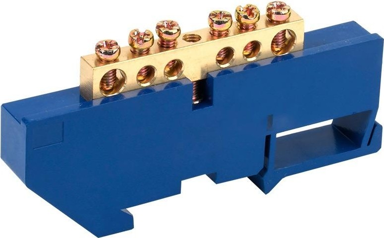 Шина REXANT 11-2339 «N» нулевая на DIN-рейку 6x9 мм стойка бол. 6 гр.